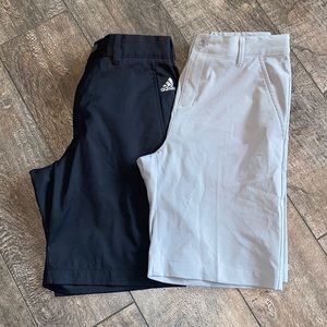 (2) Adidas Youth Medium Golf Shorts Dressy Boys Black Gray